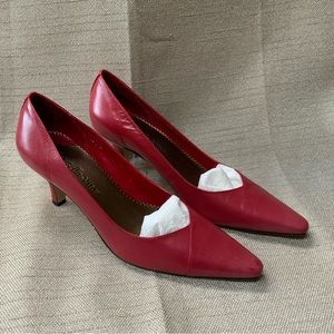 Bella Vita Red Smooth Leather Heel Shoes